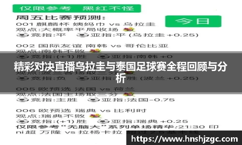 精彩对决直播乌拉圭与泰国足球赛全程回顾与分析